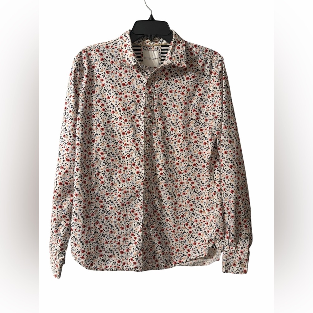 Denim & Flower Floral Button Down Shirt Men’s M Modern Boho